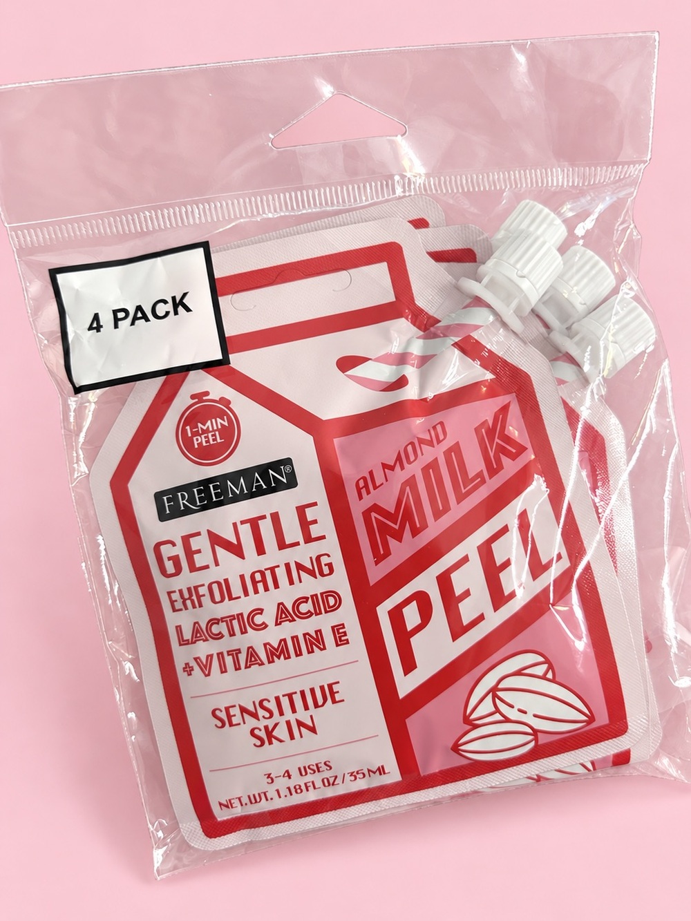 Freeman Gentle Exfoliating Almond Milk Peel 4 Pack Sensitive Skin